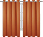 LEMOMO Orange Blackout Curtains 66 x 63 Inch Length/Set of 2 Curtain - Image 2