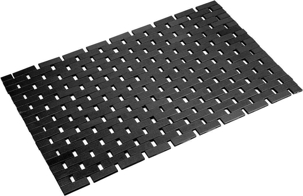 Bath Mat Bathroom Runner Long Large Rugs Floor Wood Shower Bathtub Waterproof Non Slip Accessories 16x34 Inch Easy to Clean, Natural, 1 pc