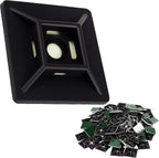 Zip Tie Adhesive-Backed Mounts 100Pk. Professional-Grade, UV Black Cable Tie Bases, 1.1 x 1.1. Screw-Hole Anchor Point Provides Optimal Strength for Long-Term Durability & Use and Clutter-Free Cables.