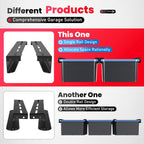 Overhead Garage Storage Rack for 4 Bins, 8pcs Connectable Single Rails