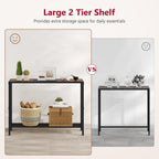 Tajsoon Console Table 41.8", 2 Tier Industrial Entryway Table with Shelves