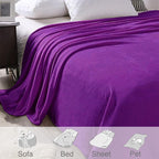 Exclusivo Mezcla Fleece Purple Throw Blanket - Image 4