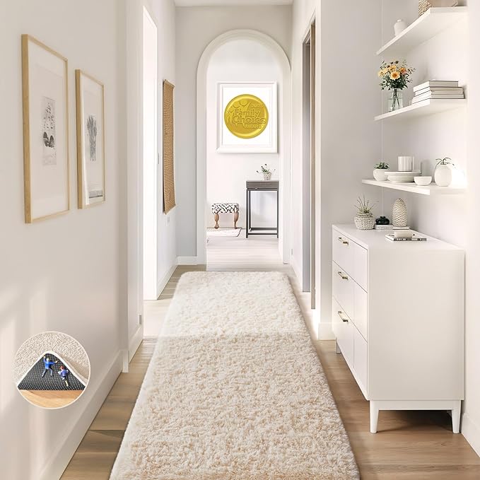 Ophanie Runner Rug for Hallway, 2x5 Upgrade Non-Slip Fluffy Soft Bedside Rugs - Image 5