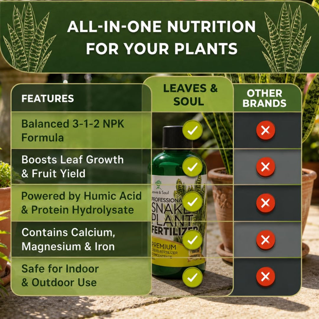 Professional Liquid Snake Plant Fertilizer 3-1-2 Concentrate 8 oz, Premium Snake Plant Food for Indoor Plants, Liquid Fertilizer for Snake Plants and Houseplants, Made in USA