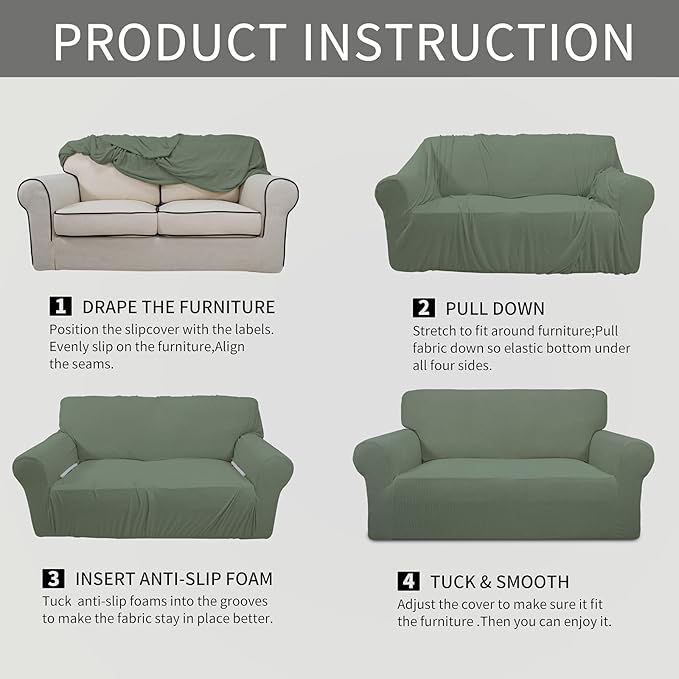 Easy-Going Stretch Loveseat Slipcover 1-Piece Sofa Cover Furniture Protector - Image 8