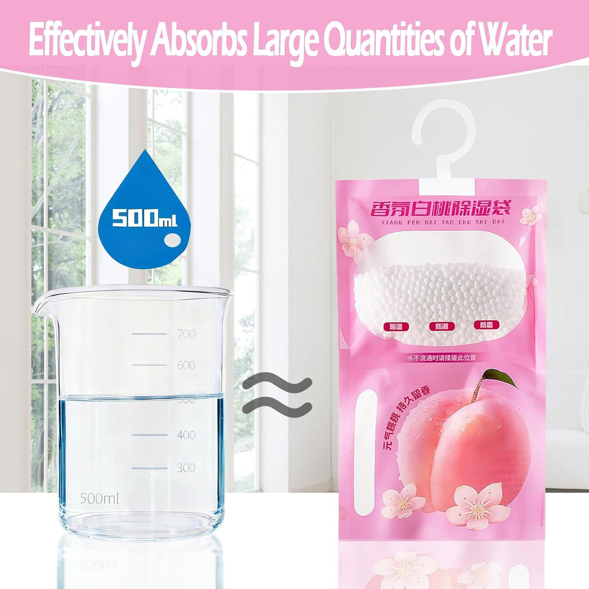 Moisture Absorbers 12 Pack，Hanging Closet Dehumidifier Bags in Wardrobes