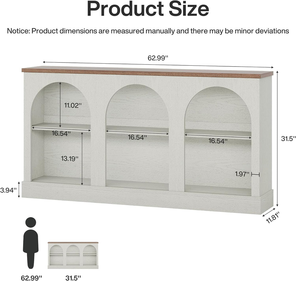 Tribesigns Console Table with Storage, 63" Long Arched Entryway Table