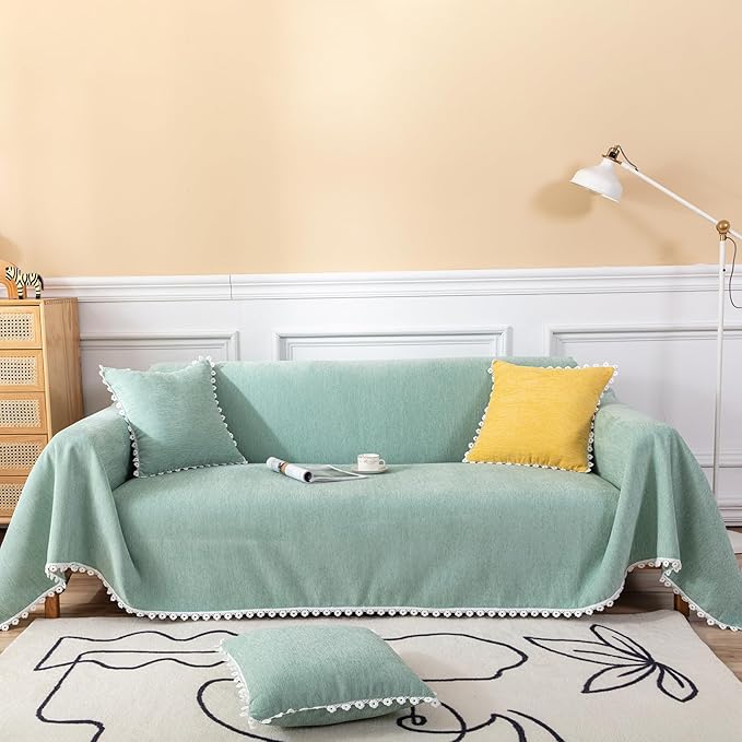 HANDONTIME Cute Sofa Covers Light Green Couch Covers by HANDONTIME