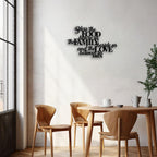 Bless the Food Metal Wall Decor - Scripture Room Decor Bible Quotes Wall Art Christian Home Decor for Living Room, Dining Room, Kitchen (Black)