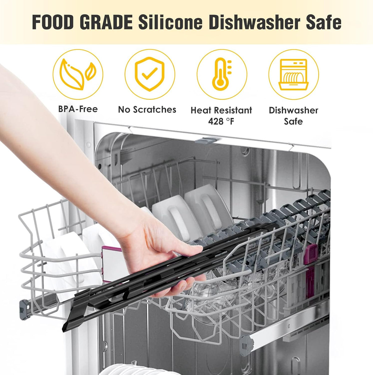 Tomorotec Triangle Roll Up Dish Drying Rack with Silicone Coating, Black