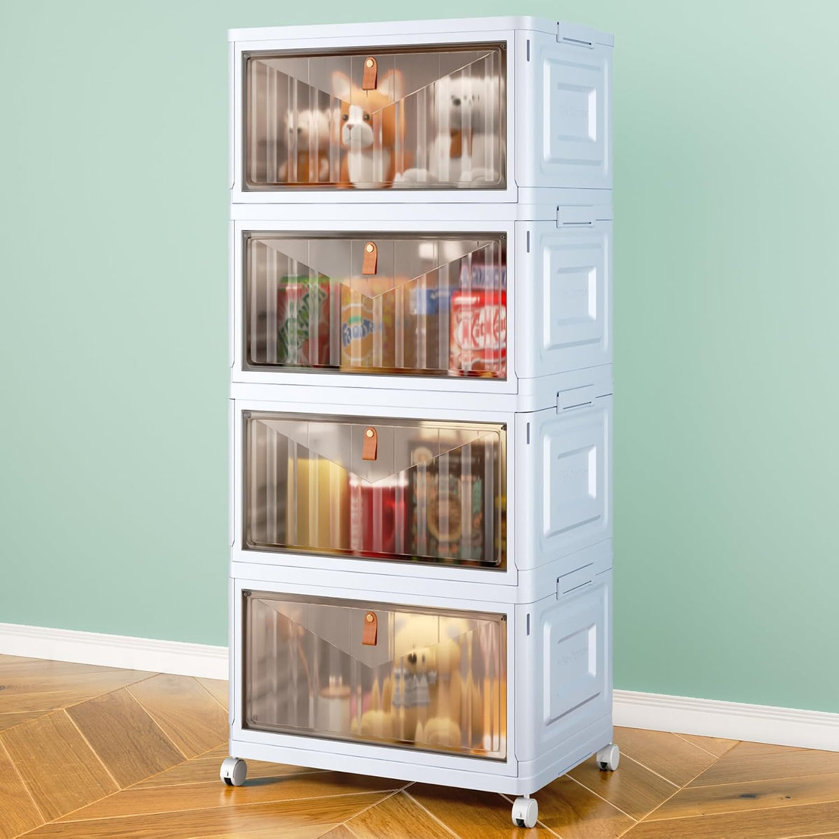 Wise Oannes Closet Organizers and storage with Wheels, 23QT Blue