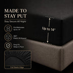 CozyLux Queen Comforter Set Black, 7 Pieces Pintuck Bed in a Bag