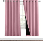 NICETOWN Crystal Pink Full Shade Curtain Panels, Pair of Energy Smart & Noise by NICETOWN