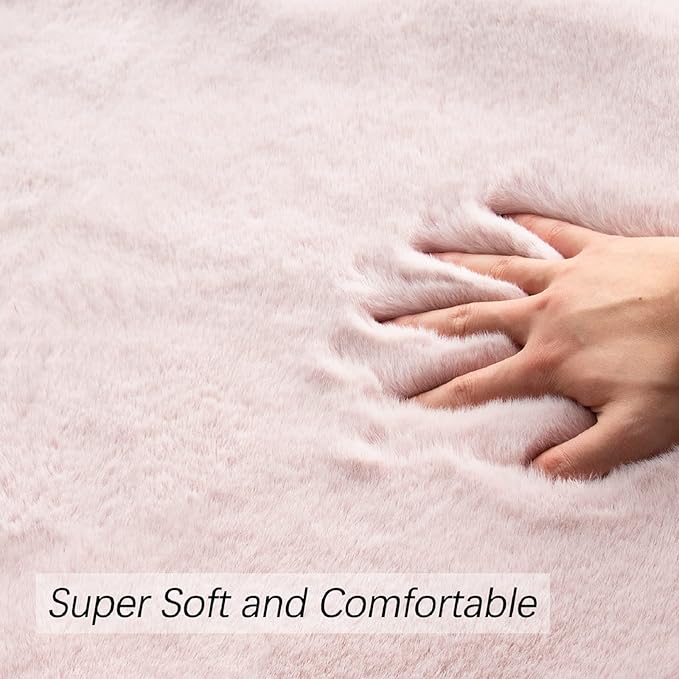 ORINOVA Pink Washable Fluffy 5x8 Area Rugs - Image 5