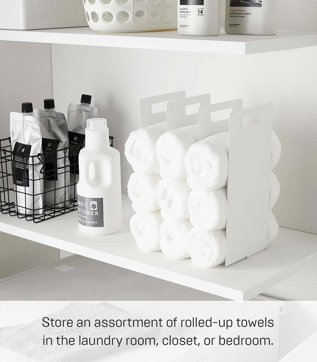 Yamazaki Home Tower Interlocking Towel Organizer - Bathroom Storage Shelf Rack - Steel