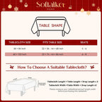 Softalker Christmas Rectangle Tablecloth 60 x 84 Inch, Snowman Red Plaid