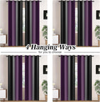 Yakamok Blackout Ombre Purple and Black Curtains - Image 2