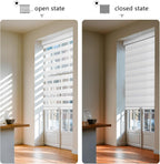 AOSKY Cordless Zebra Blinds for Indoor Windows, 34" W x 72" H, White