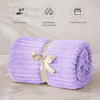 BEDELITE Fleece Throw Blanket for Couch – 3D Ribbed Jacquard Soft and Warm - Image 4
