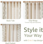 jinchan Belrose 4 Panel Curtains Set 84 Inch Length Floral Curtains Sage Green - Image 5