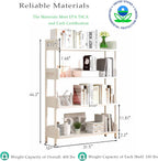 Wide Open Shelf Bookcase, 4-Tier, Warm White