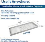 Silicone Countertop & Vanity Tray – 11.7” Bathroom Counter Tray