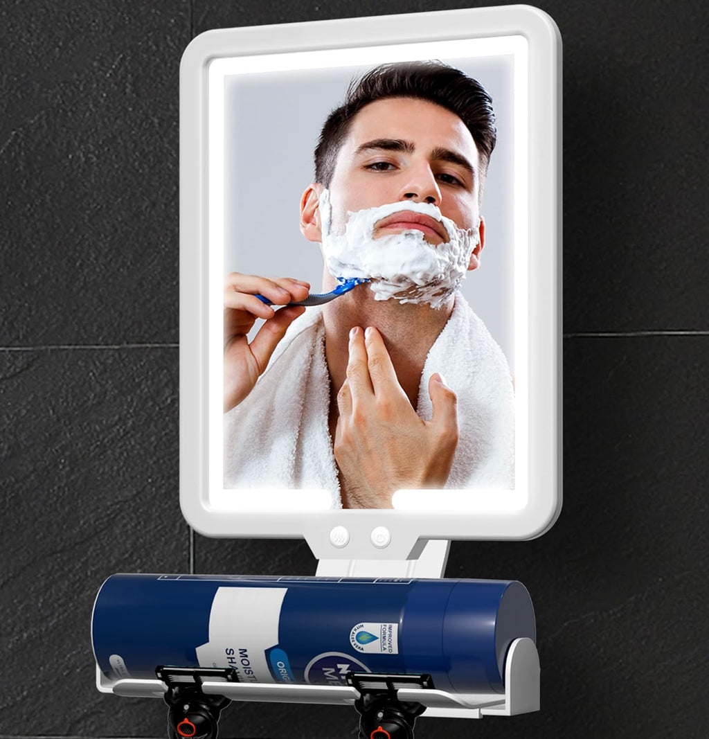 Lighted Shower Mirror Fogless for Shaving, Heated Fog Free Large 9.5*7inch