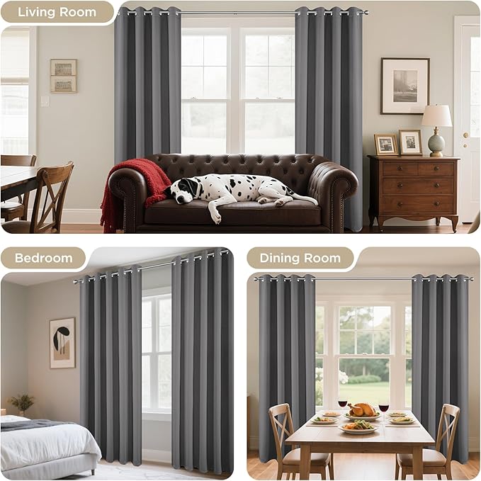 Joydeco Blackout Curtains 72 Inch Length 2 Panels Set, Thermal Insulated Long - Image 6