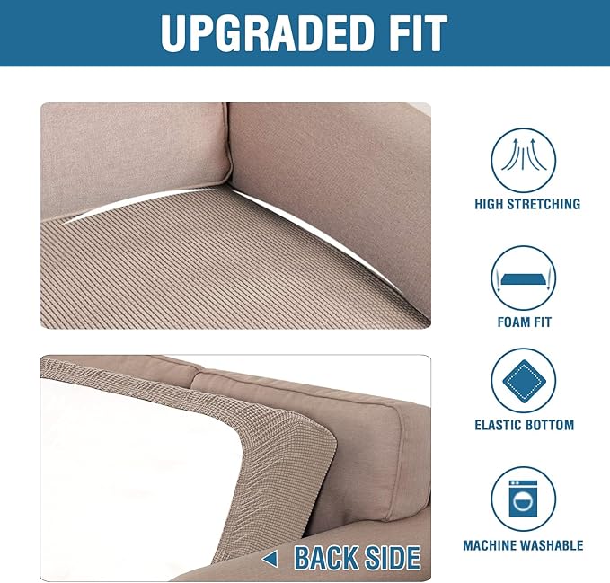 H.VERSAILTEX Super Stretch Individual Seat Cushion Covers Sofa Covers Couch - Image 6