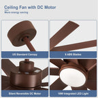 Farmhouse Ceiling Fan with Remote: Large Ceiling Fans 8 Blades 5-Speed Reversible DC Motor -60 Inch Ceiling Fans with Light for Big Indoor Outdoor Covered Patio