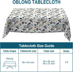 DYTXIII Outdoor Rectangle Tablecloth with Umbrella Hole and Zipper 84" x 60", Water Repellent Floral Picnic Cover, Fade & Wrinkle Resistant Tablecloth for Patio/Garden/Party Table, Leaves Beige