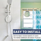 MIRRORVANA Hangable Fogless Shower Mirror, 360° Swivel Hook, 6.7" (Chrome)