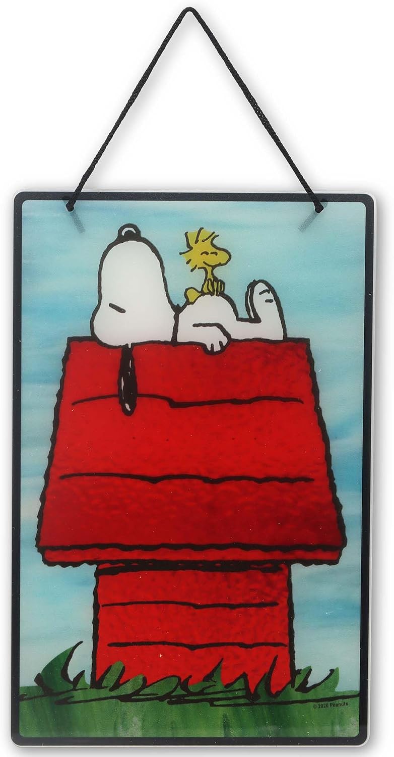 Peanuts Snoopy Be Happy Round Hanging Wood Wall Decor