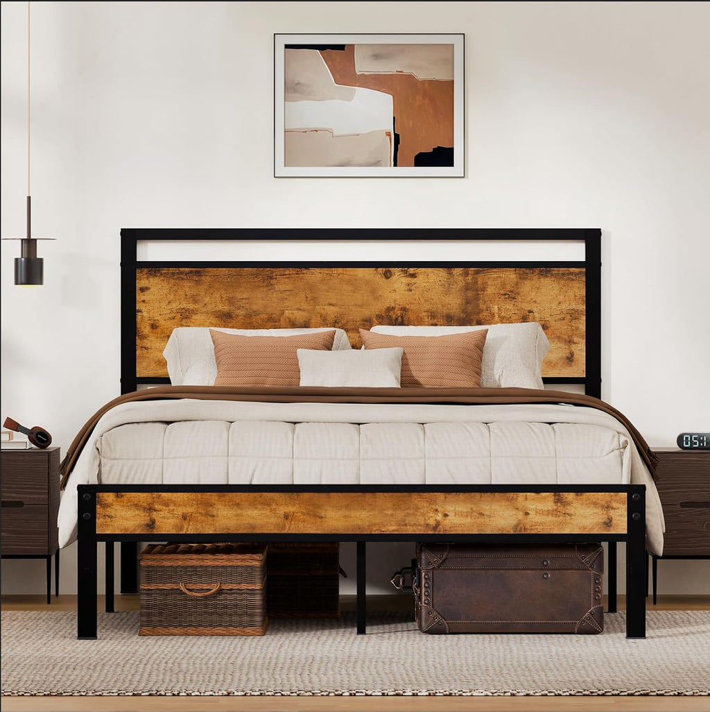 Z-hom Easy Assembly Queen Bed Frame & Headboard Footboard,Underbed Storage