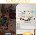 2 Tier Stuffed Animal Storage Shelf Net, 35x30'' Large Plushie Net Beige
