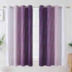 Estelar Textiler Purple and Greyish White Blackout Curtains 63 Inch Length 2 - Image 2