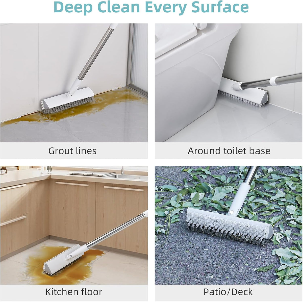 MOPALL Shower Bathtub Scrubber Brush for Cleaning with 55" Long Handle