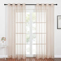 NICETOWN Sheer Taupe Curtains for Bedroom 120 inches Long, Grommet Elegant by NICETOWN