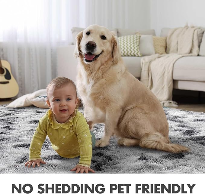 5x7 Ft Large Shag Rugs for Bedroom Living Room Decor for Men Boys, Tie Dyed - Image 6