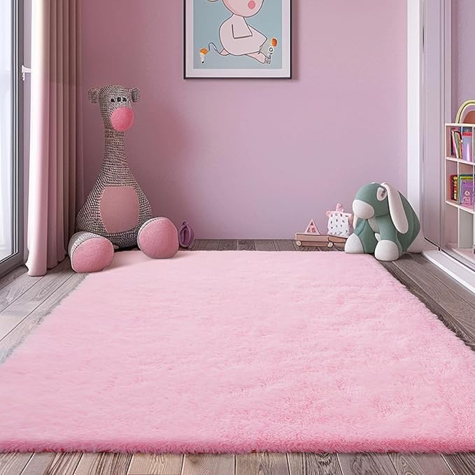Shag Area Rug for Bedroom 4x6, Soft Fuzzy Rug Non-Shedding Indoor Plush Carpet by yulidayang