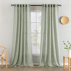 MIULEE Sage Linen Curtains 96 Inch Length 2 Panels by MIULEE