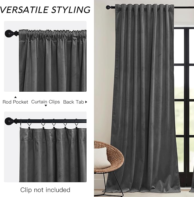 RYB HOME Velvet Blackout Curtains - Image 3