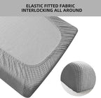 4Pcs Rv Dinette Cushion Covers, Outdoor Sofa Covers Washable Seat Covers Furniture Protector Jacquard Stretchable Camper Cushion Covers with 2 Backrest Cover & 2 Bench Cover (Light Gray)