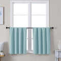 Simplebrand Ava Aqua Short 24 Inches Blackout Curtain 2 Panels Set, Half Window by Simplebrand