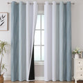 Estelar Textiler Stone Blue and Greyish White Ombre Blackout Curtains 90 Inch by ESTELARTEXTILER