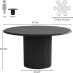 Tribesigns 47" Round Dining Table for 4, Farmhouse Kitchen Table with Metal Base, Modern Small Dinner Table for Dining Room,Kitchen (Chairs Not Included)