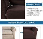 H.VERSAILTEX 2-Pieces Chair Cover Slipcover Furniture Protector Armchair Cover - Image 7