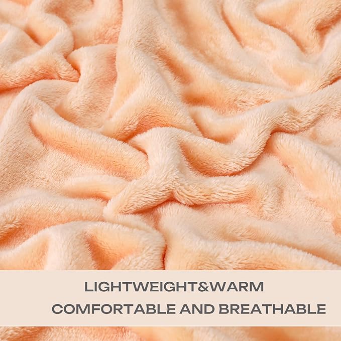 JIAHANNHA Fleece Blanket Twin Size Blush Pink 60 by 80 Inches Throw Blankets - Image 2