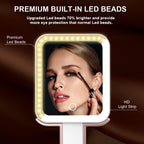 Mocado Travel Makeup Mirror with Light, 1x/10x Magnifying Mirror With Light, 3 Colors Lighted Magnifying Mirror, 2000mAh Rechargeable Lighted Makeup Mirror, Dimmable Touch, Memory Function (Rose Gold)