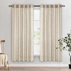 MIULEE Beige Linen Curtains 72 Inch Length 2 Panels by MIULEE